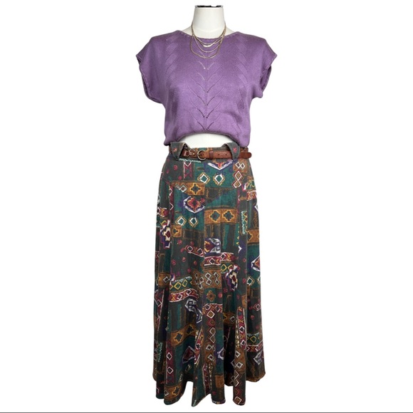 80s Purple Short Sleeve Knit Top - Picture 4 of 15